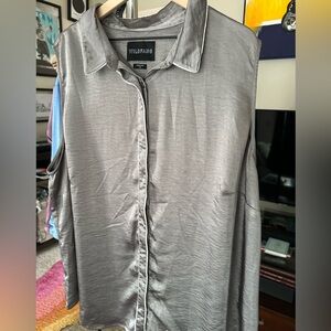 Wildfang Empower Satin Sleeveless Button Up